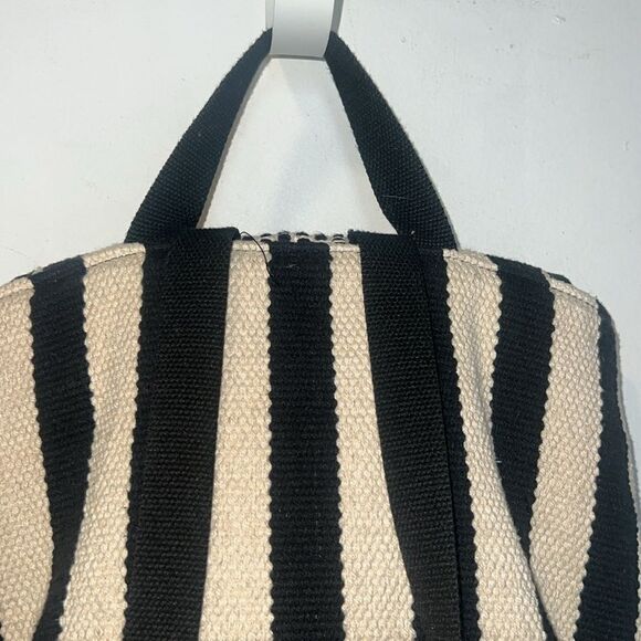 UNIVERSAL THREAD Black and Beige Striped Woven Mini Backpack - Picture 6 of 9